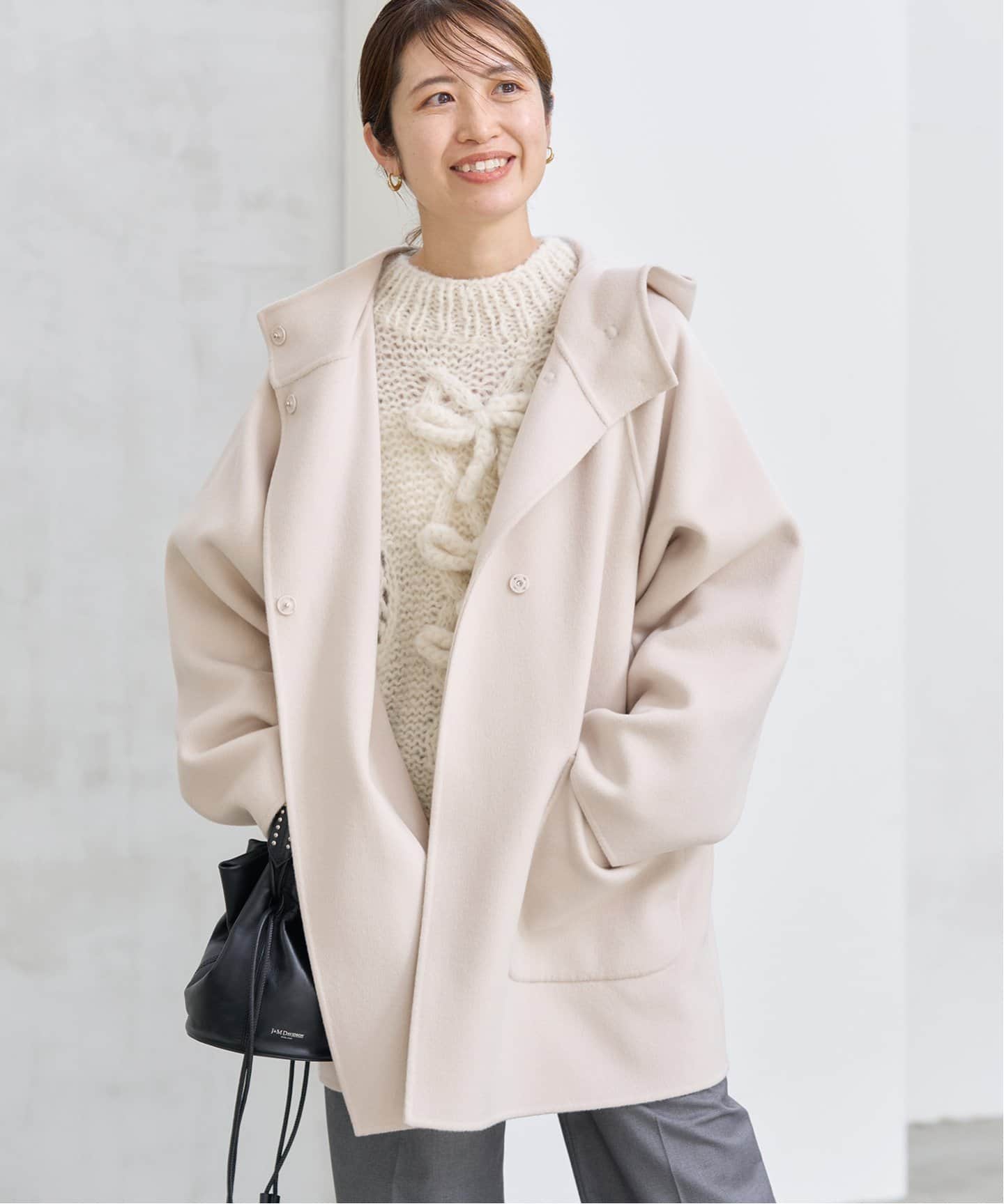 SUPER120 ダブルフェイスフードコート（その他ブルゾン／アウター