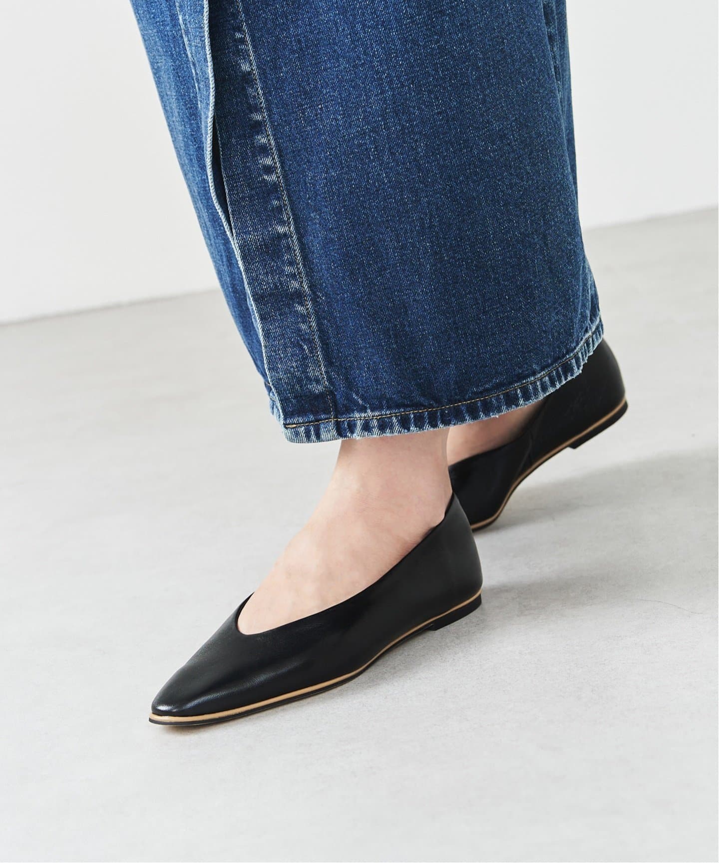 新品 ルタロン レザーUカットフラット 24㎝ ブラック