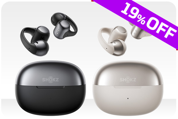 Shokz史上最軽量イヤーカフ型イヤホン。 Dolby Audio対応、耳を自動