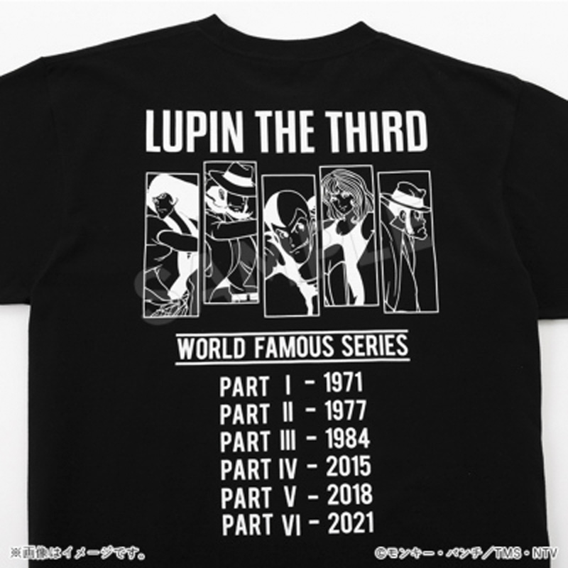 ルパン三世 半袖Tシャツ ヒストリー ブラック M【アニメタイムズSTORE】