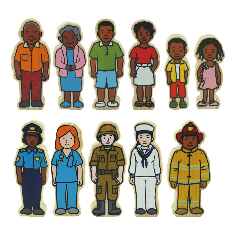 Wooden Community People - 42 Pieces