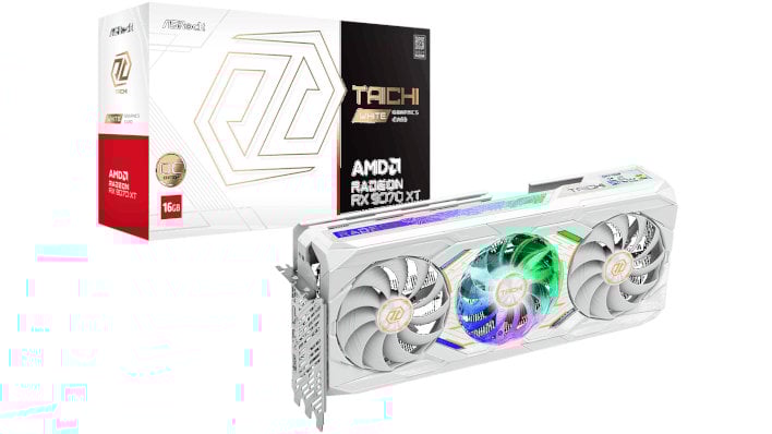 ASRock's New Radeon RX 9070 XT Taichi White Has A 2-Inch LCD And