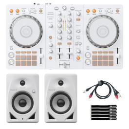 Pioneer DDJ-FLX4-W White DJ Controller with White Monitors
