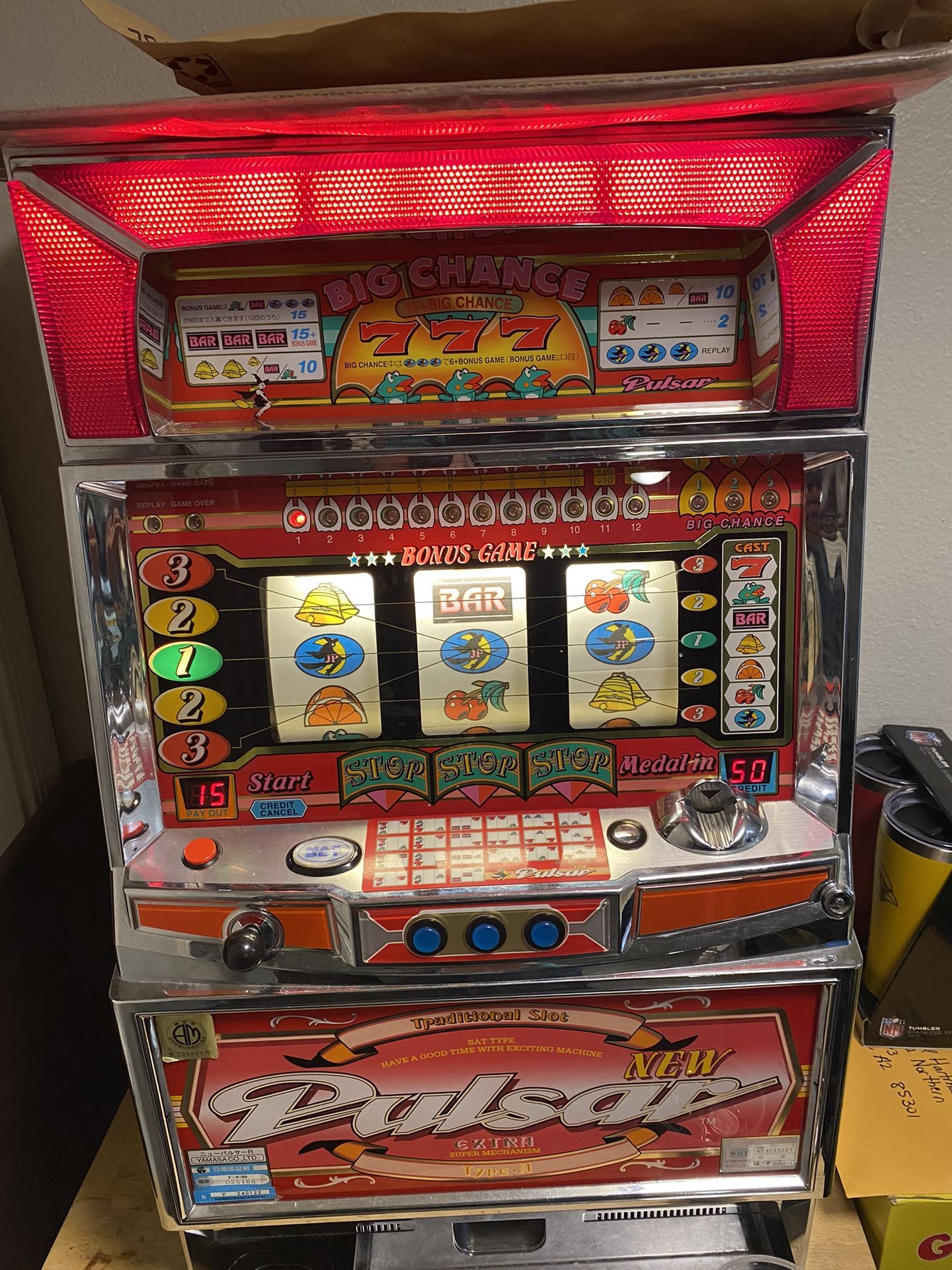 Big Chance 777 Pulsar Japanese Slot Machine for Sale in Glendale