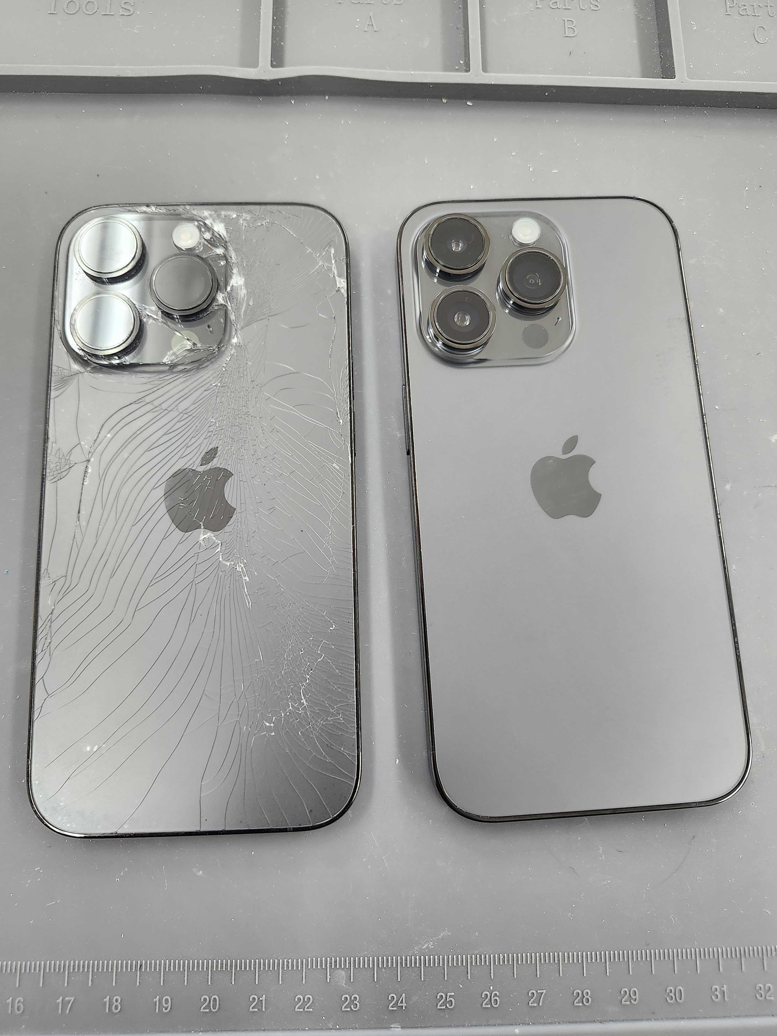 📱【iPhone14 Pro】背面ガラスが粉々に…カメラ周りまで大きく割れた