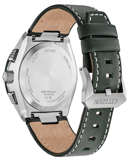 Citizen Promaster Skyhawk A-T Watch with Green Dial Leather Strap