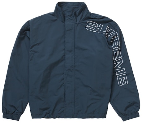 Buy Supreme Spellout Embroidered Track Jacket Dark Blue - Novelship