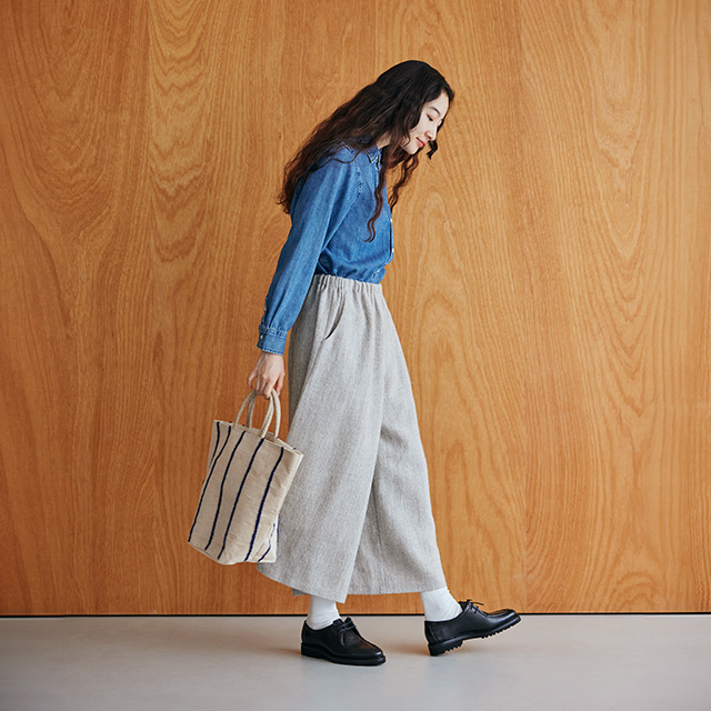 麻とウールツイード ワイドパンツ｜衣料品｜中川政七商店 公式サイト