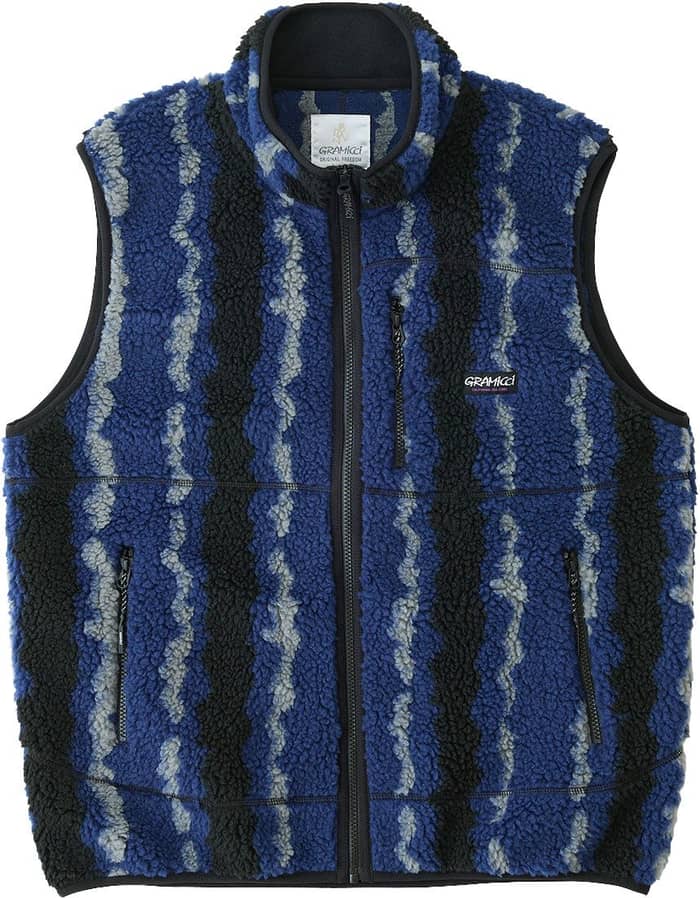 Gramicci Ripple Sherpa Vest Navy Ripple Fleeces : Snowleader