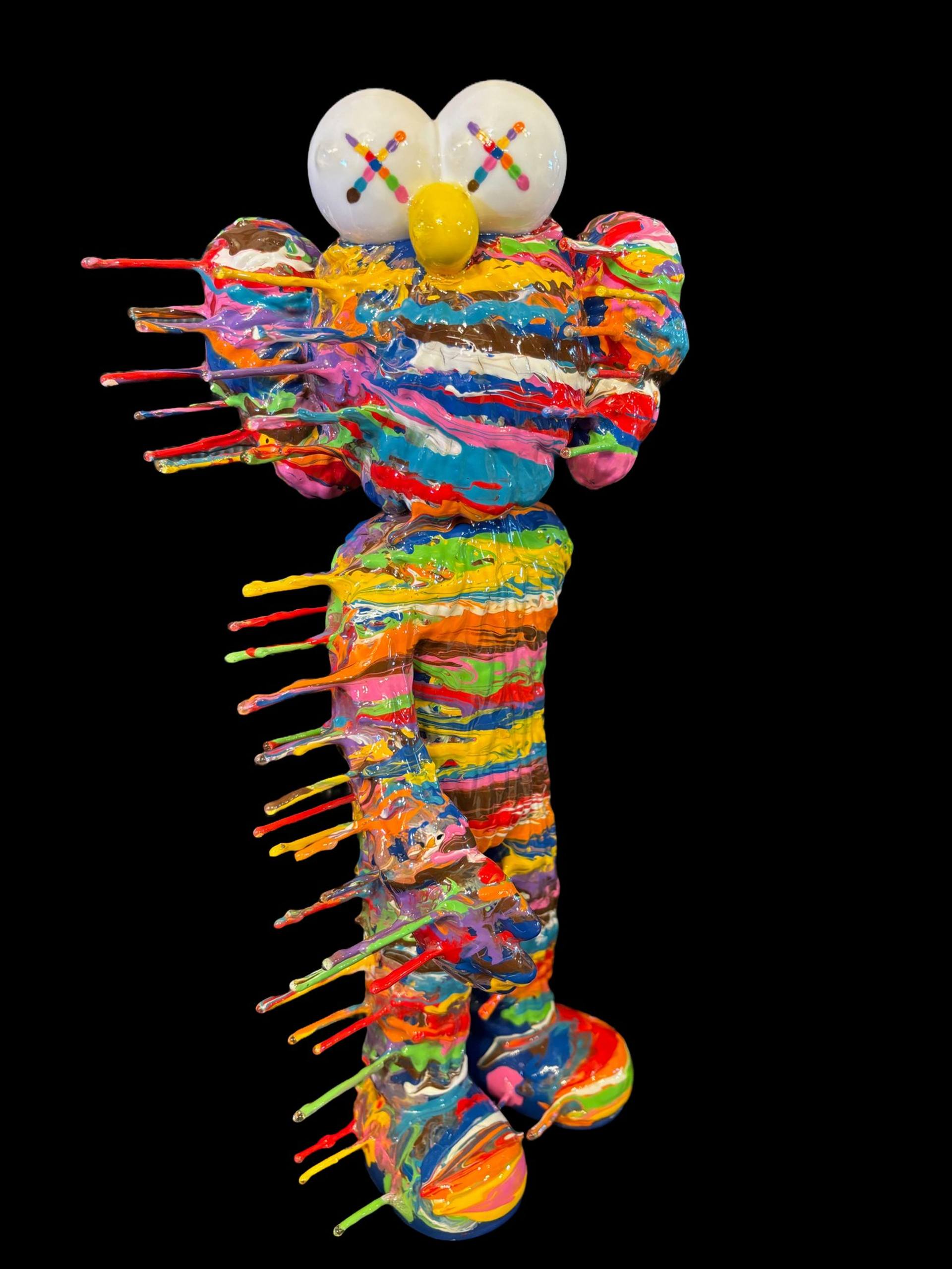 Genedieve, Vortex BFF Blue Kaws Rainbow Sculpture by Genedieve