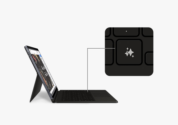 Book Cover Keyboard for Galaxy Tab S10 +, Black