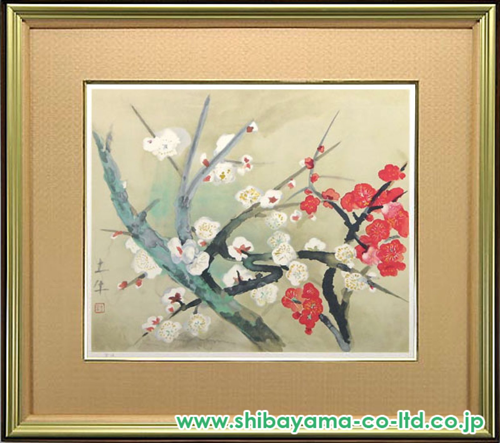 奥村土牛「紅白梅」リトグラフ :: 絵画買取・販売 - シバヤマ