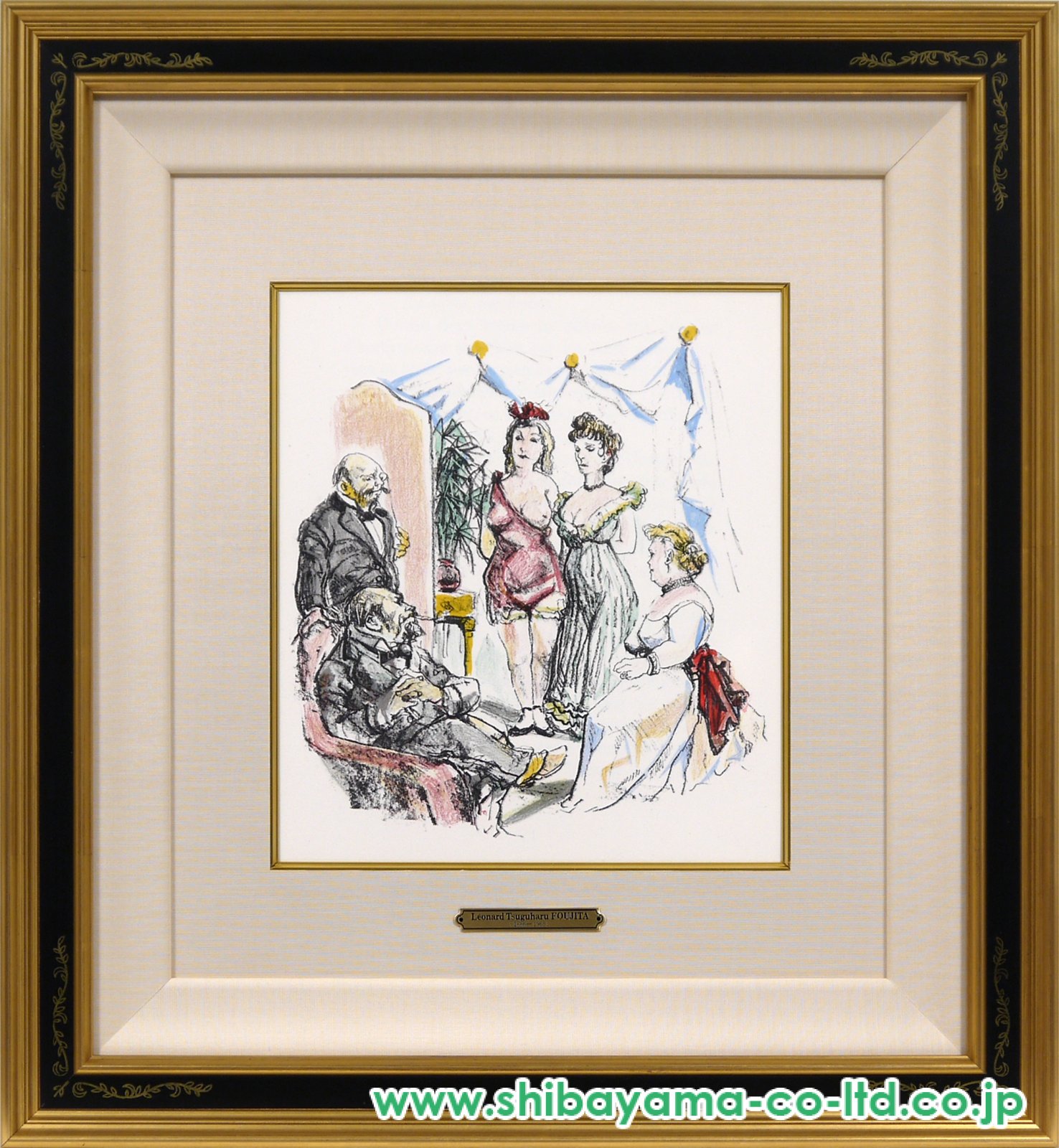 藤田嗣治「四十雀より『娼婦の館』」リトグラフ :: 絵画買取・販売