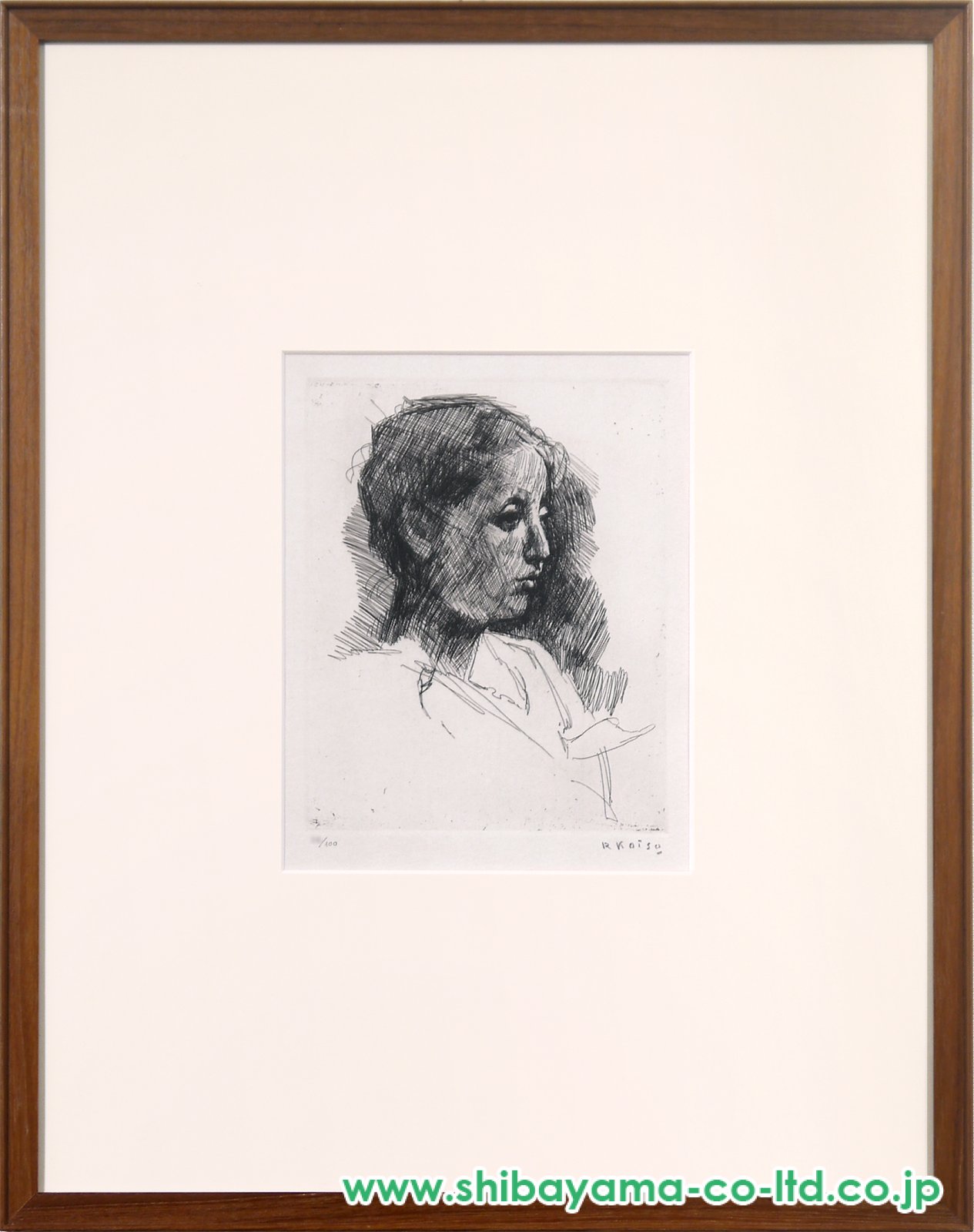 小磯良平「少女」エッチング :: 絵画買取・販売 - シバヤマ