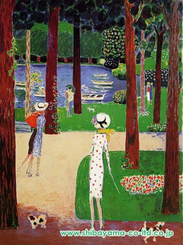 ジャン＝ピエール・カシニョール「ブローニュの森の池」リトグラフ