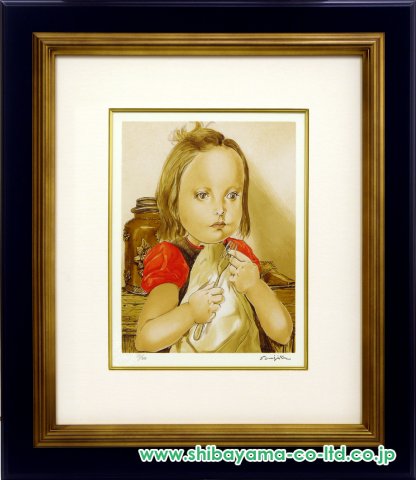 藤田嗣治「フォークを持つ少女」セリグラフ :: 絵画買取・販売 - シバヤマ