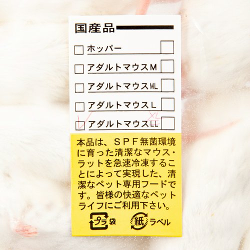 冷凍☆アダルトマウスXL(10匹) 月夜野ファーム 冷凍マウス 別途クール
