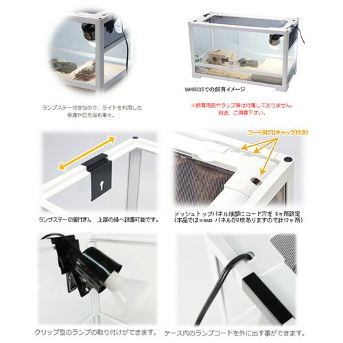 爬虫類ケージ 三晃商会 パンテオン ホワイト WH4535(45.5×30.5×35cm