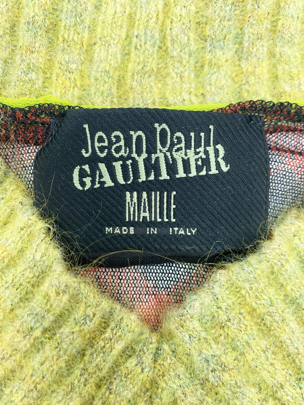 Jean Paul Gaultier 90s mesh top with knit trim — JAMES VELORIA