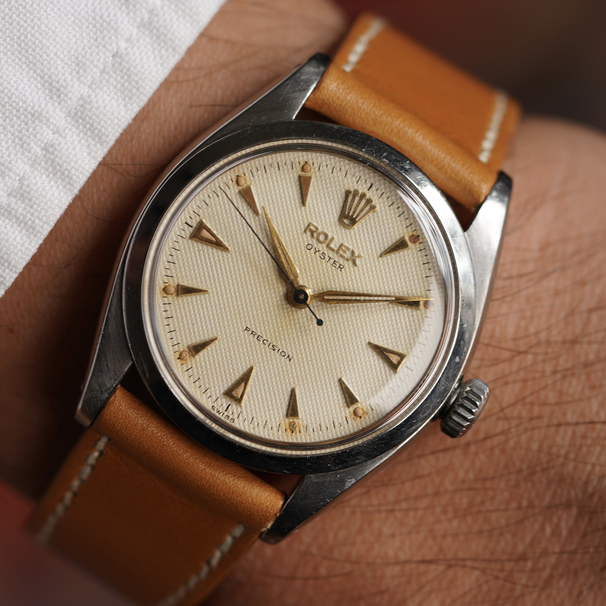Rolex Honeycomb Dial Oyster Precision Reference 6422 — Wind Vintage