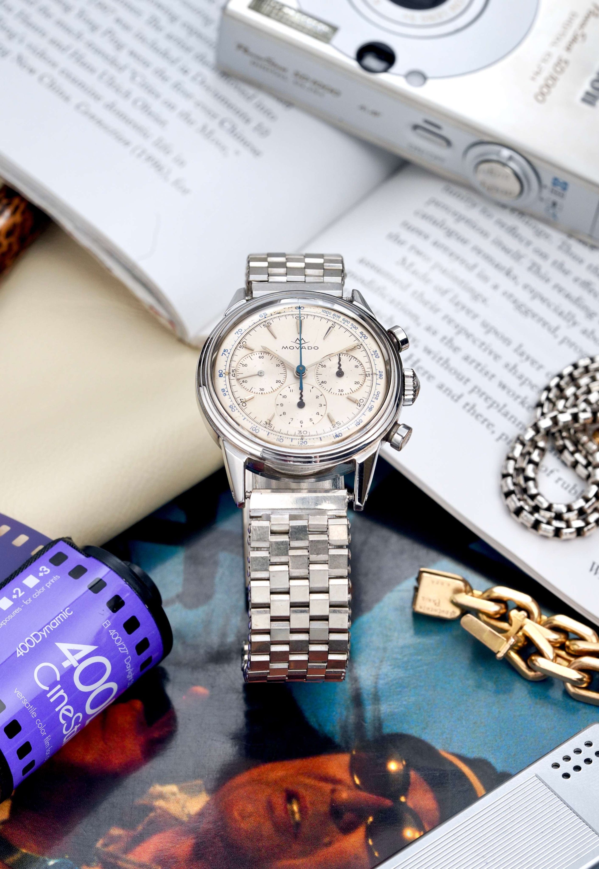 1960's Movado M95 Chronograph Francois Borgel Steel Case