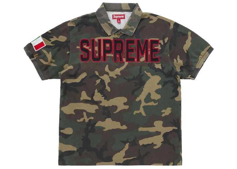 Supreme Twill Appliqué Polo Woodland Camo Men's - FW25 - US