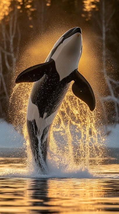 Free Orca breaching sunset Image - Orca, Sunset, Water | Download