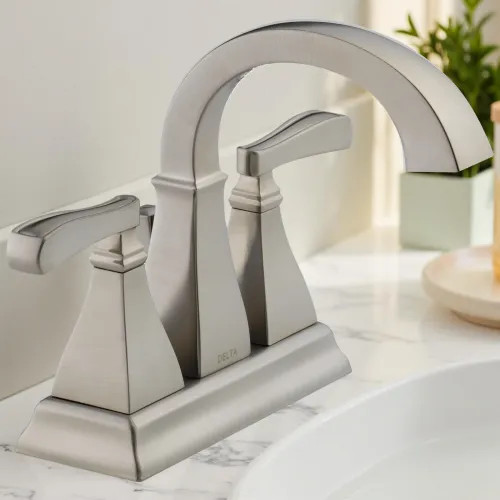 Delta Lakewood Centerset Bathroom Faucet, Two-Handle, Deck Mount