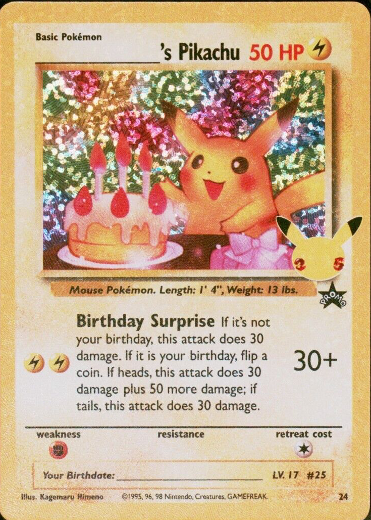 Birthday Pikachu 2021 Celebrations: Classic Collection #24 Holo