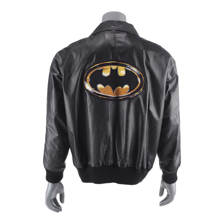 Lot 496 - Leather Crew Jacket | BATMAN (1989)