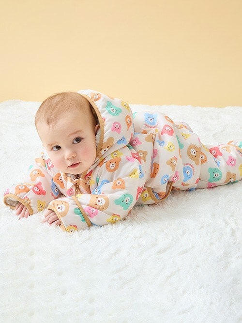 カラフルビーンズ 総柄カバーオール（ロンパース）｜HOT BISCUITS