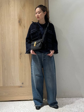 Curensology(カレンソロジー)/ツイーディフリンジニットカーディガンを