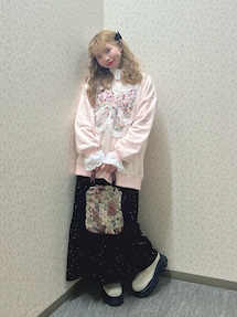 Dream Garden-tulip ribbon lace sweat｜メリージェニー（merry jenny