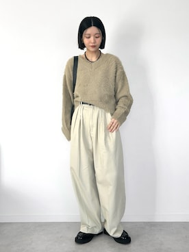 6(ROKU)＞コットンレーヨン タックパンツを使った人気ファッション