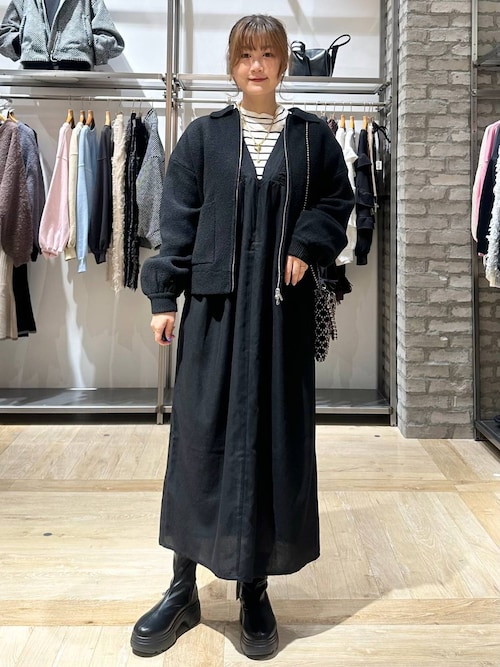 セール】【産前・産後対応】マタニティ／シャーリングワンピースAW