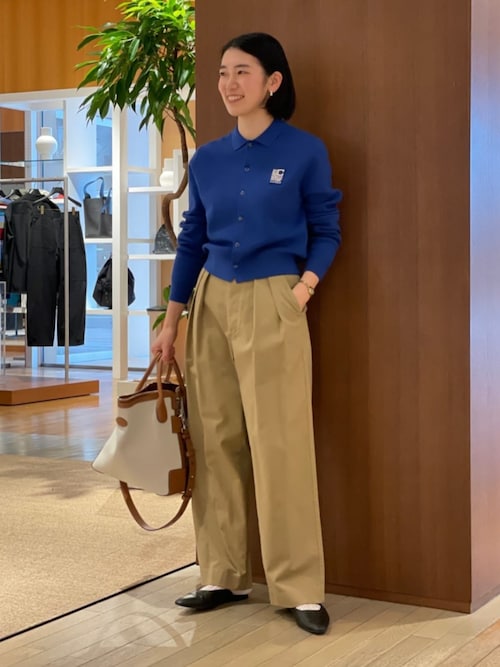 CABaN（キャバン） カーディガン コットンカシミヤ パールロゴポロ