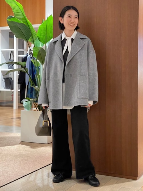 プレミアムウールリバー オープンカラーショートコート（その他