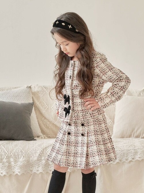 セール】レトロ ツイード スカート & ジャケット 上下セット（スーツ