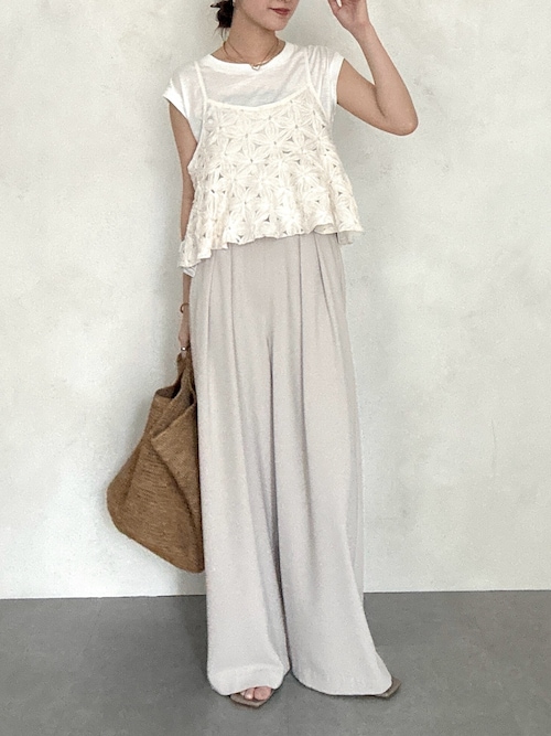 WEB限定】チュールフラワーキャミ（シャツ/ブラウス）｜DouDou