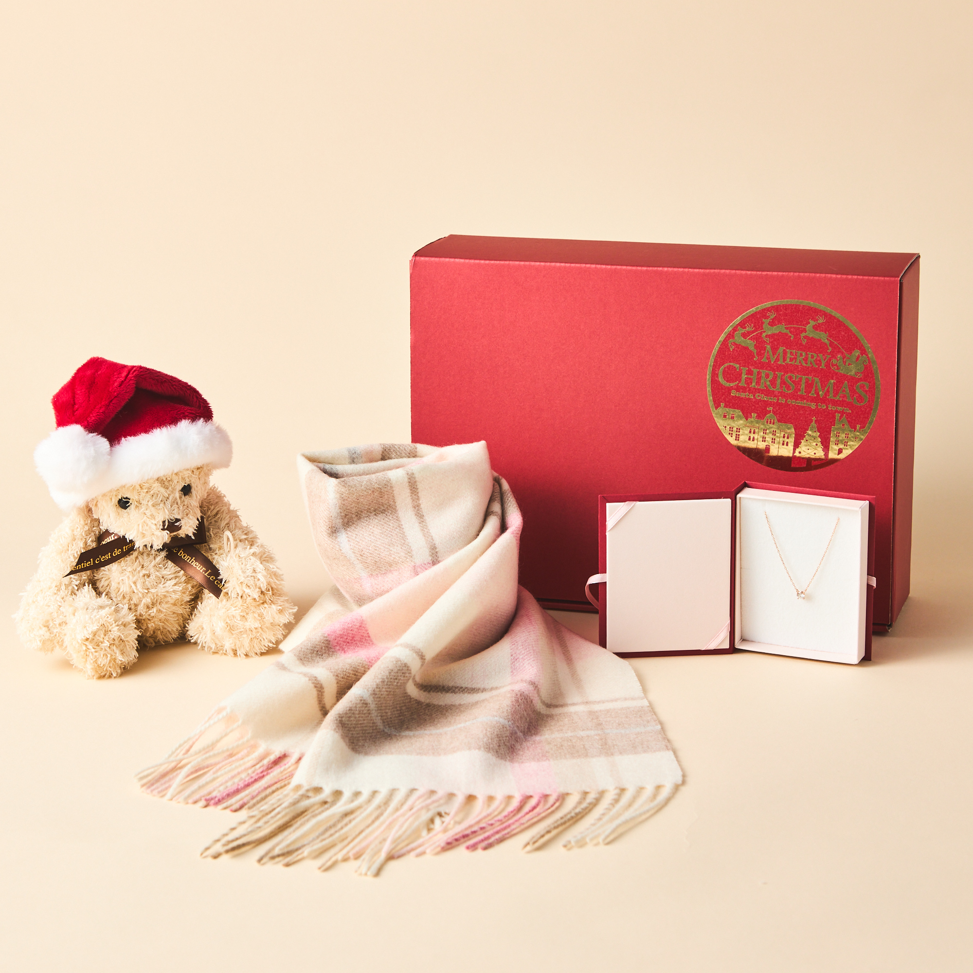 名入れ/クリスマス限定ボックス付】カシミヤ100%マフラー