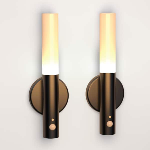 Tzumi Atmosphere Integrated LED Easyglow Black Sconce Light Stick