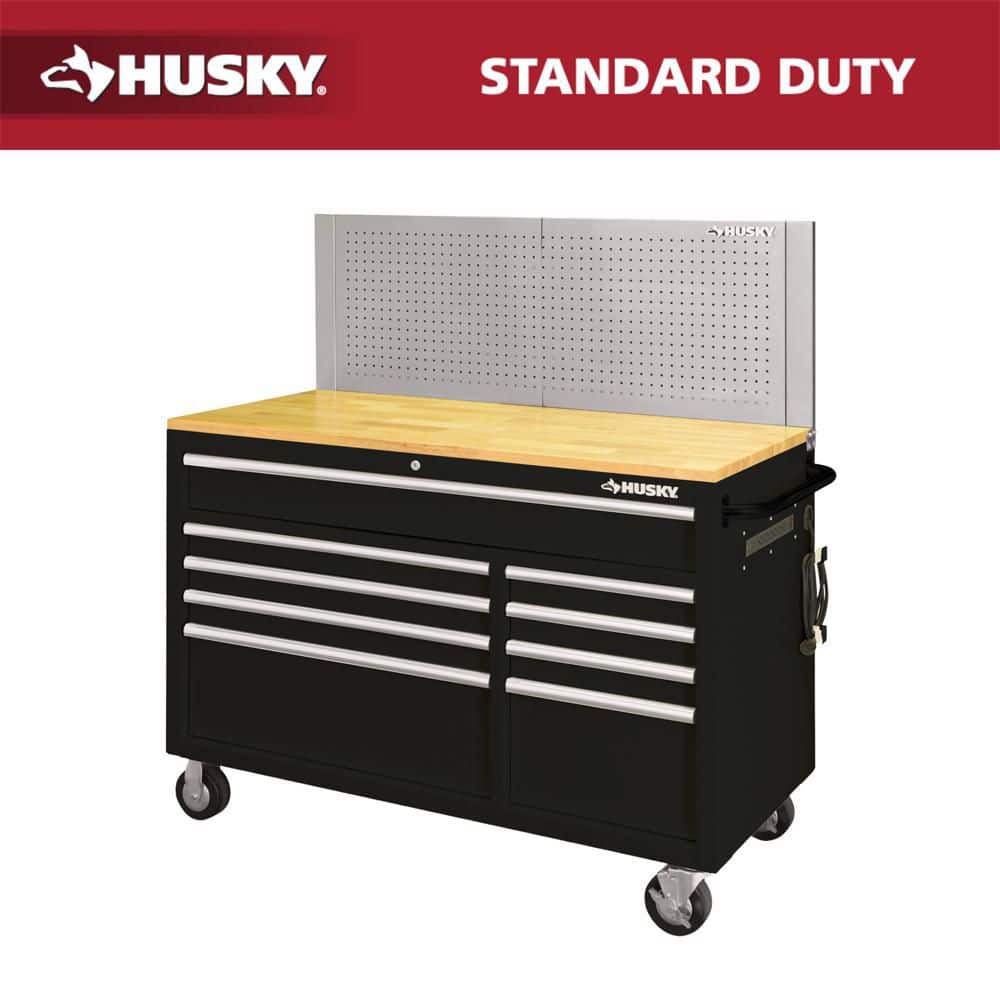 Husky 52 in. W x 24.5 in. D 9-Drawer Standard Duty Mobile