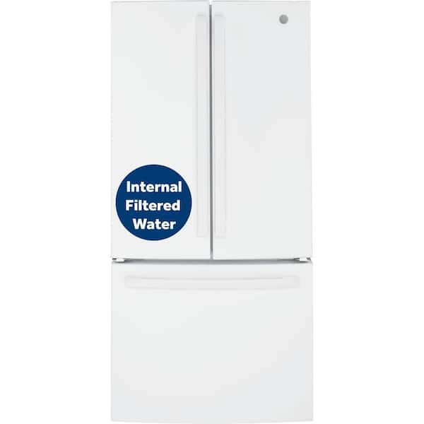 GE 18.6 cu. ft. Counter Depth French Door Refrigerator in White