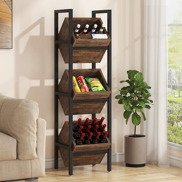 Tribesigns Walter 36-Bottle Brown Wine Rack Freestanding Wine