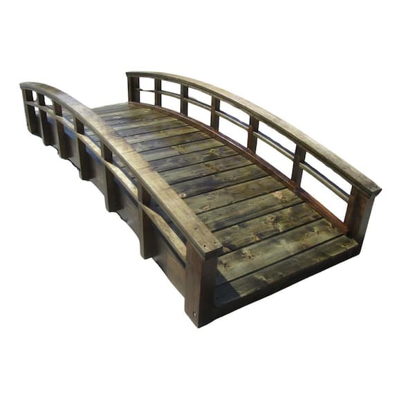 SamsGazebos Monet's Japanese bridge 8 ft. Treated Brown MB-BM8-T