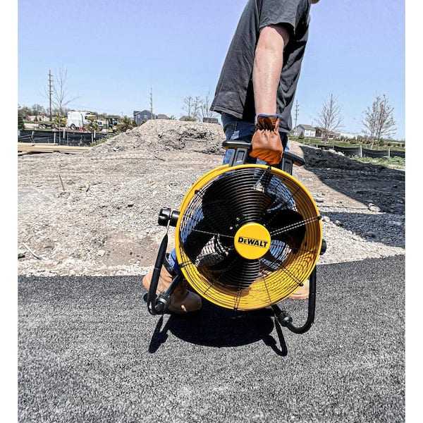 DEWALT 16 in. Yellow 3 Speed Benchtop and Hanging Drum Fan DXF1616
