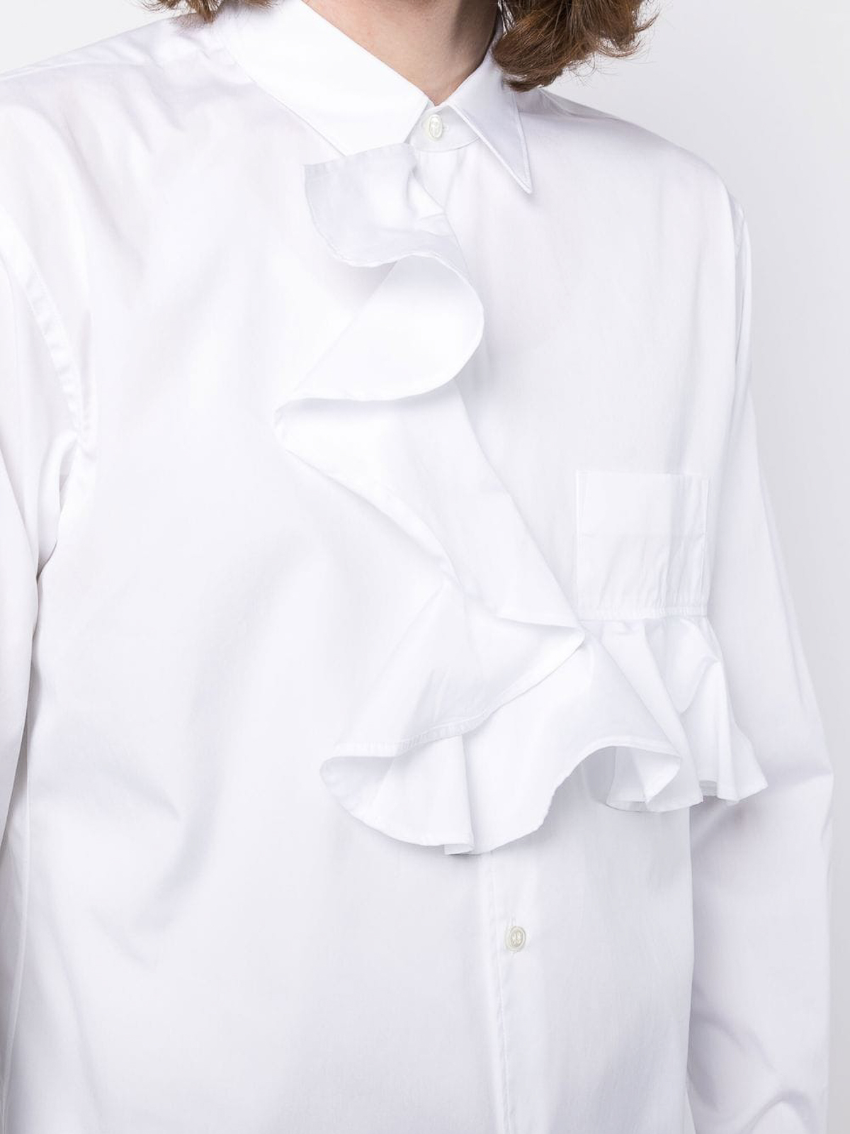 Comme Des Garcons Ruffle-detail longsleeved shirt - White|FKB0222