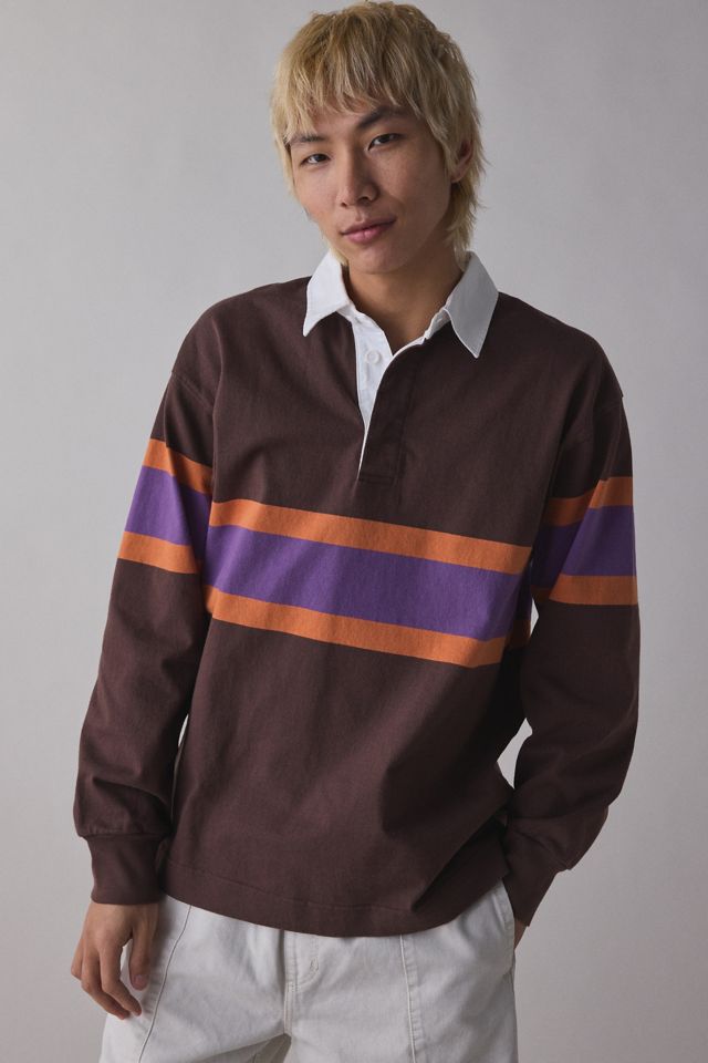 Gramicci Langdon Stripe Long Sleeve Rugby Shirt | Urban Outfitters