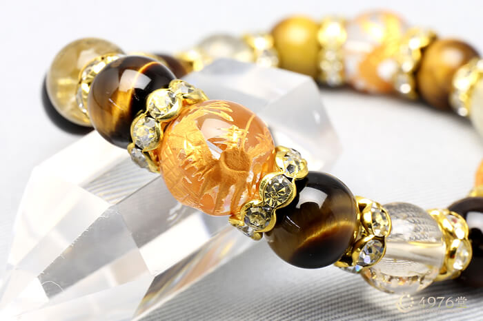 金龍水晶・タイガーアイ・ルチルクォーツ ブレスレット ｜ 天然石通販
