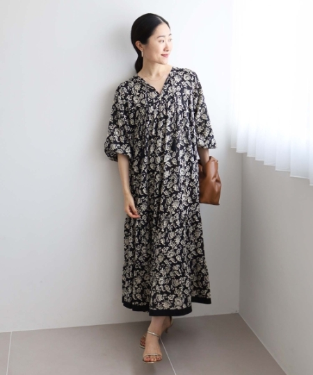 Fanakaビンテージモチーフプリントワンピース/le.coeur blanc(ルクール